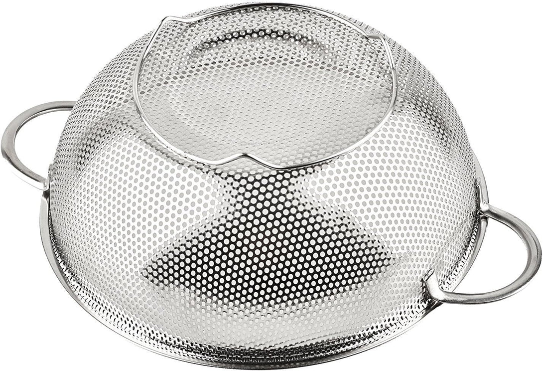 3-Piece Stainless Steel Mesh Micro-Perforated Strainer Colander Set (1-Quart, 2.5-Quart and 4.5-Quart)