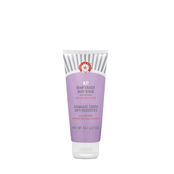 First Aid Beauty - KP Bump Eraser Body Scrub with 10% AHA, Keratosis Pilaris Skin Exfoliator with Glycolic and Lactic Acids, Helps Reduce Chicken Skin Bumps, Safe for Sensitive Skin, 2 Oz