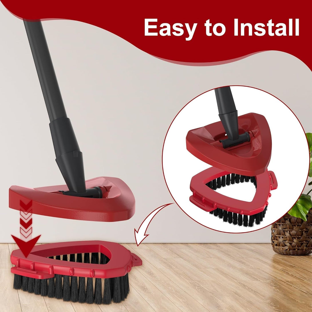 2 Pack Scrubber Mop Head Scrub Brush Head for O-Cedar Rinseclean 2 Tank System, Scrub Brush Attachment for Ocedar Spin Mop Scrubber Head Stiff Triangle Mop Head for Floor Shower Cleaning Accessories