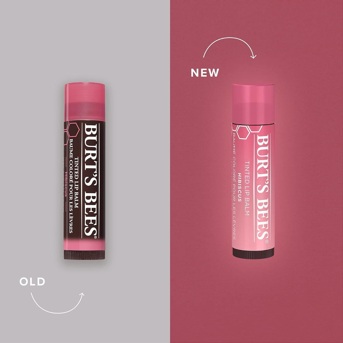 Burts Bees 100% Natural Tinted Lip Balm, Hibiscus with Shea Butter & Botanical Waxes 1 Tube