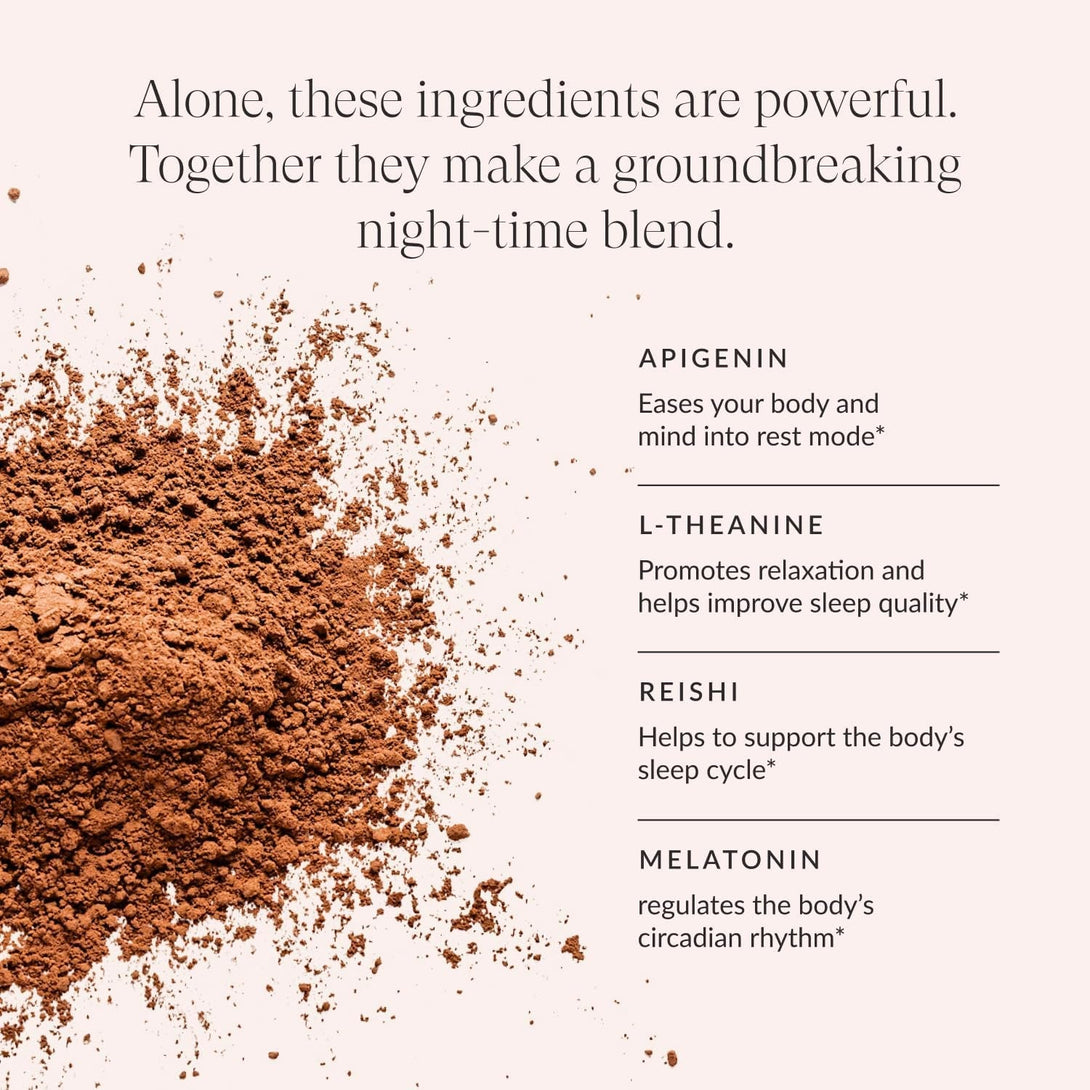 Beam Dream Sleep Powder, Natural Sleep Aid and Magnesium Hot Cocoa Drink for Adults, Calming Sleep Supplement with Apigenin, Nighttime Sleep Drink Powder, Third Party Tested Supplement, 30 Servings