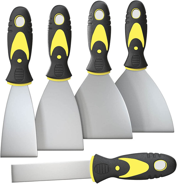 5Pcs Putty Knife, Set, 1" 2" 3" 4" 5" Scraper, Spackle Knife, Paint Scraper, Scraper Tool, No Rusting, Perfect for Repairing Drywall, Removing Wallpaper, Mud, Plaster Scraping