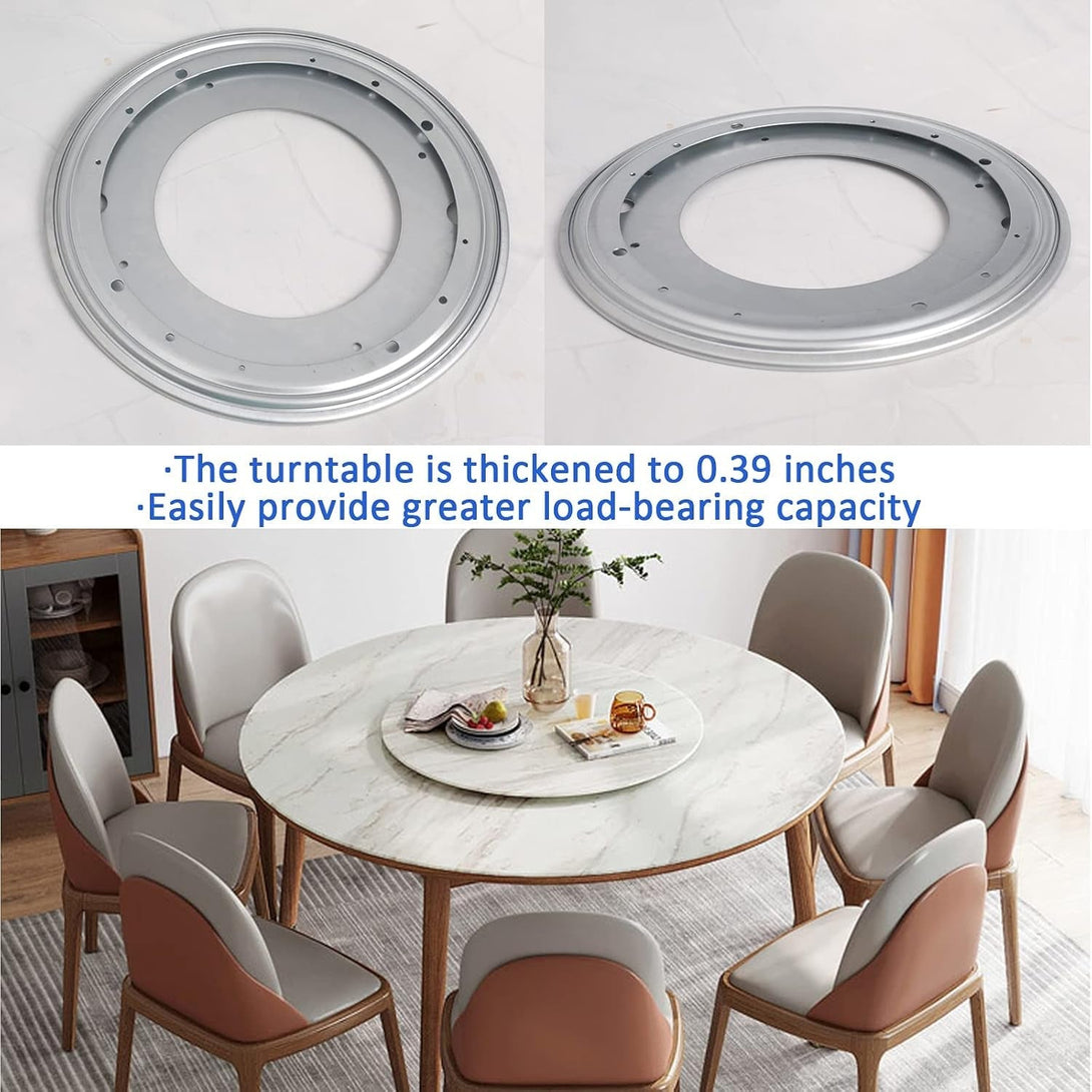12-Inch Heavy Duty Lazy Susan Hardware, 6.3/16'' Thick Rotating Bearing Plate with 1000Lbs Capacity, Lazy Susan Turntable Bearing for 360 Degree Rotating Table, Serving Tray