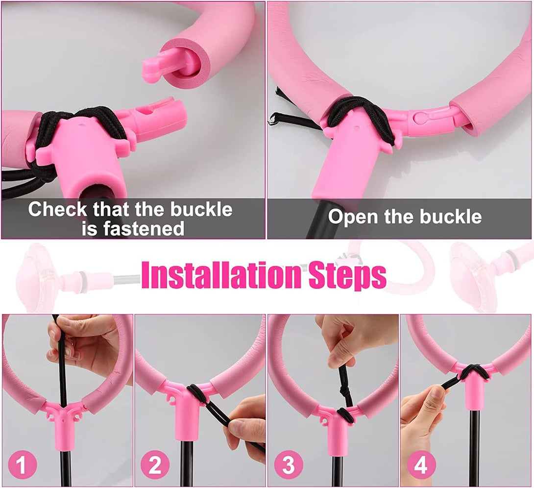 Ankle Skip Ball for Kids - Foldable Flash Wheel Skip Ball, outside Game Toys for Kids & Adults, Gift for Boys & Girls Age 5 6 7 8 9 10 Years Old, Pink