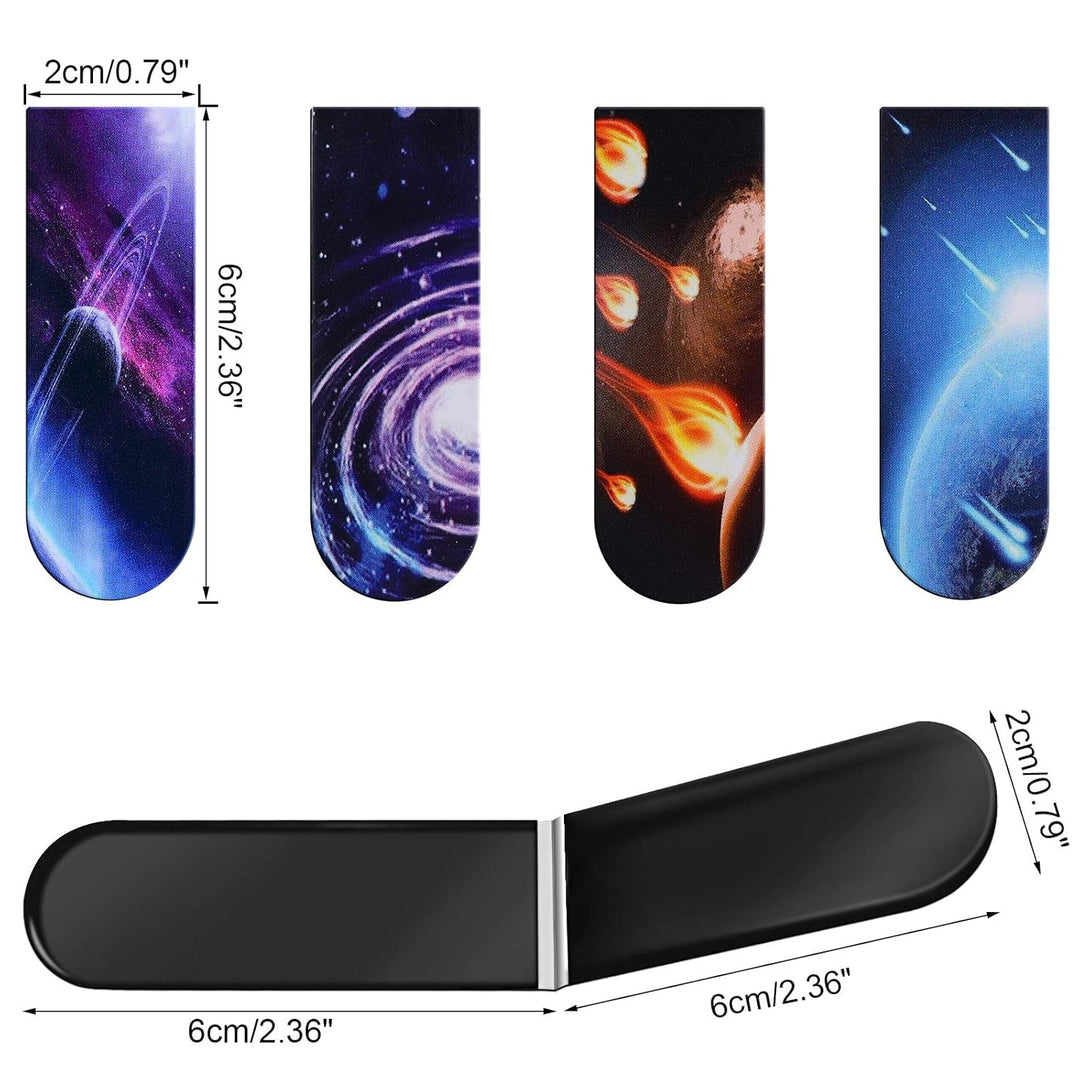 30 Pieces Universe Galaxy Magnetic Bookmark,Mwoot Starry Sky Magnet Page Book Markers Set,Assorted Magnetic Page Clips Bookmarks for Students Reading(2X6Cm,30 Styles)