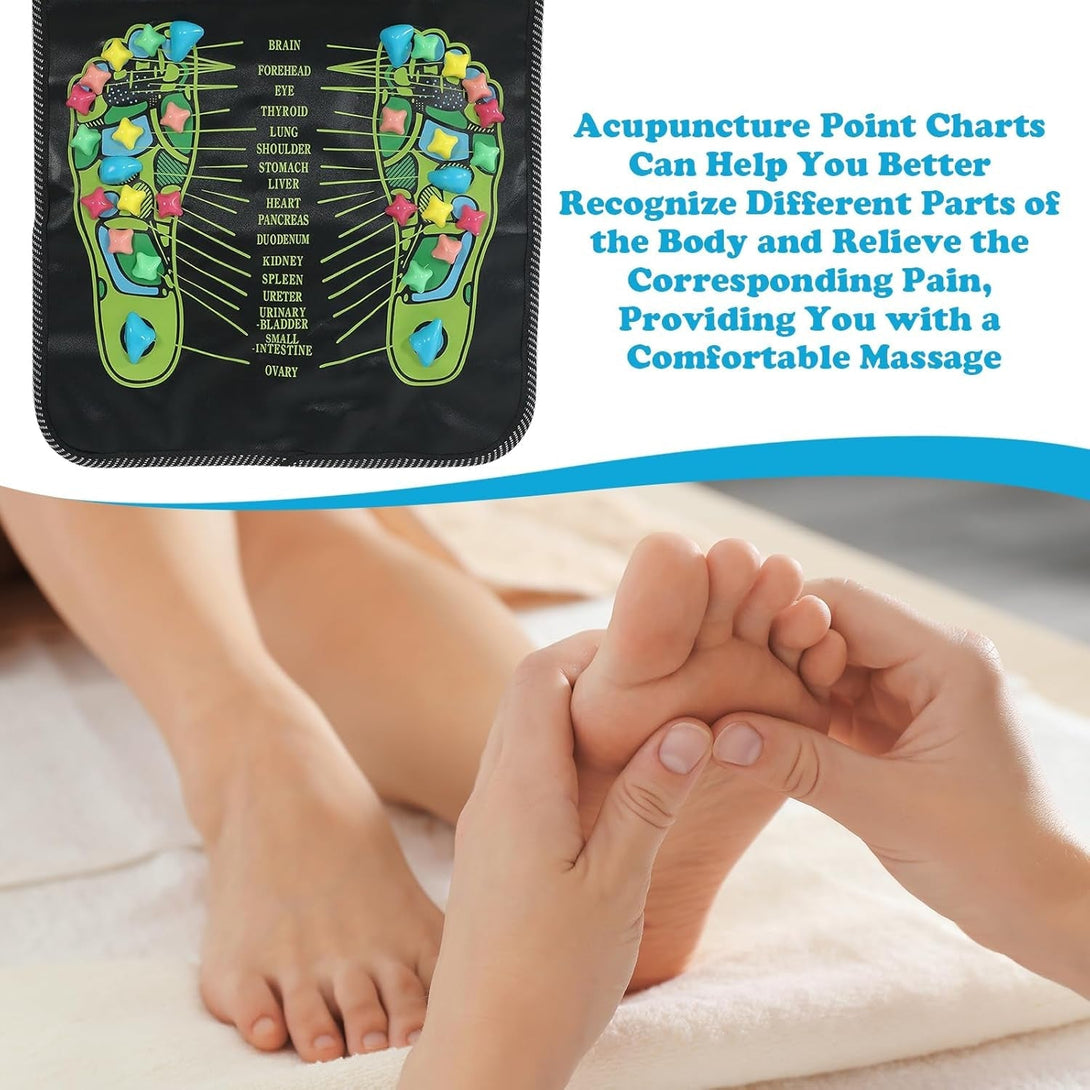 AQQHSAIN Foot Massage Mat Foot Acupressure Mat Acupressure Foot Pad for Relax Body Reflexology Walk Stone Foot Massage Mat for Long Sitting Elderly Students and Office Workers