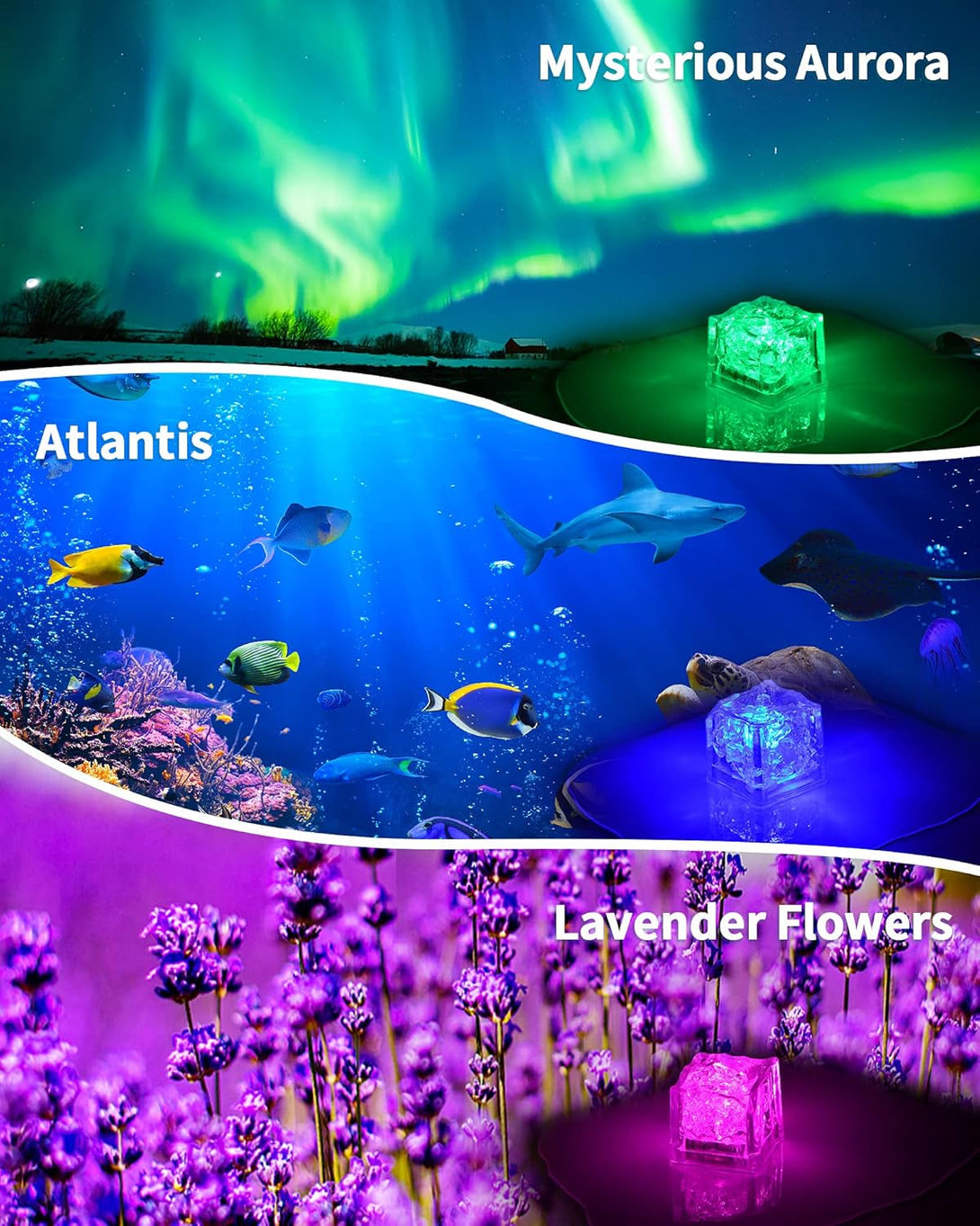 Light up Bath Bombs with Surprise Inside, 4.23 Oz Natural Gift Set 6 with Essential Oils, Magnesium Large Bath Bombs for Women Relaxing Spa Skin Moisturize Gifts for Women