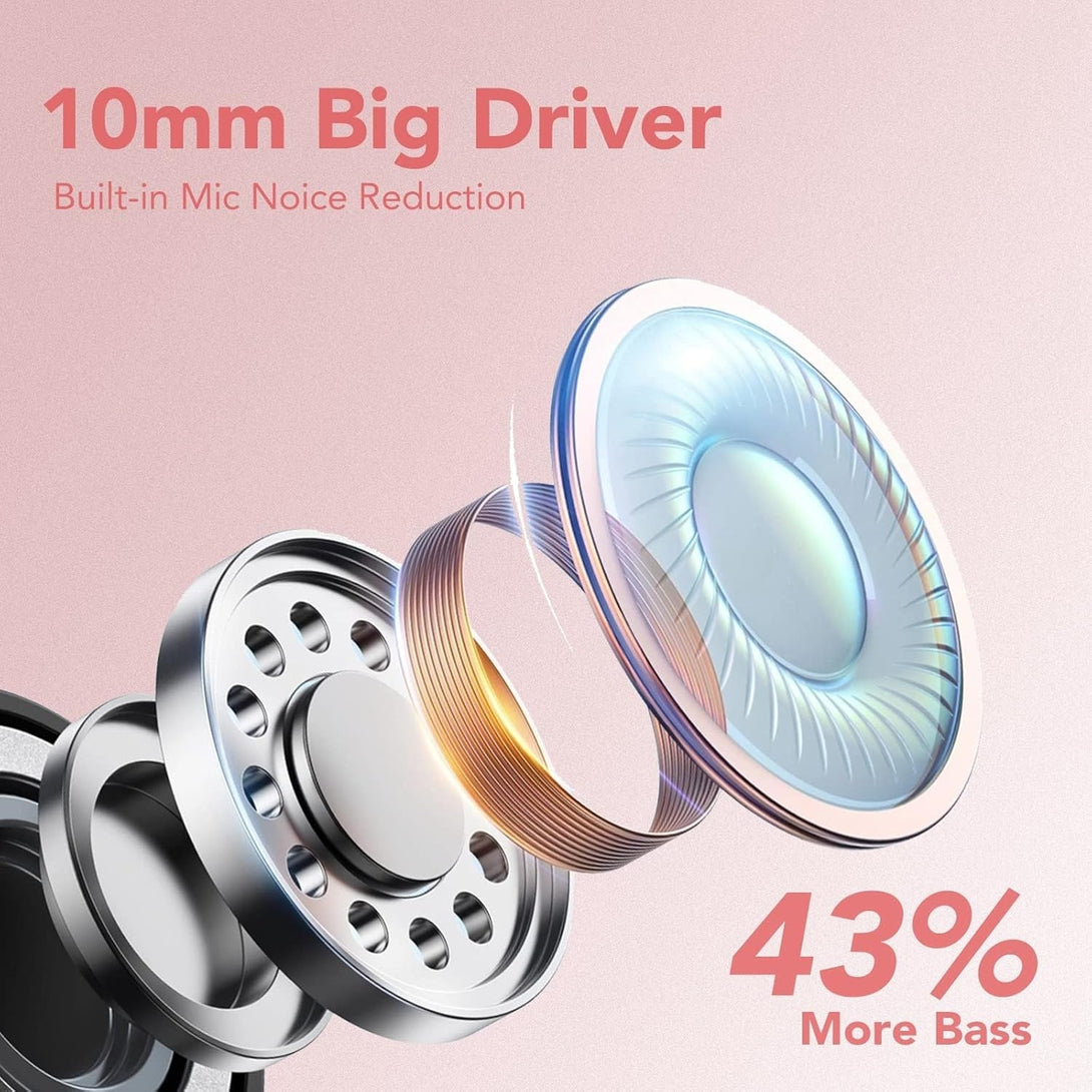 KT1 Wireless Earbuds V5.3, 120H Playtime, Bluetooth Earphones for Small Ear, IPX7 Waterproof Running Headphones, Deep Bass, over Ear Sport Wireless Bluetooth Earphones for Android Ios