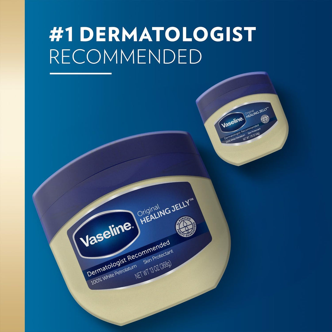 Vaseline Petroleum Jelly 2-Size Variety 4-Pack – Hypoallergenic Skin Protectant, Unscented Healing Ointment for Beauty & Personal Care
