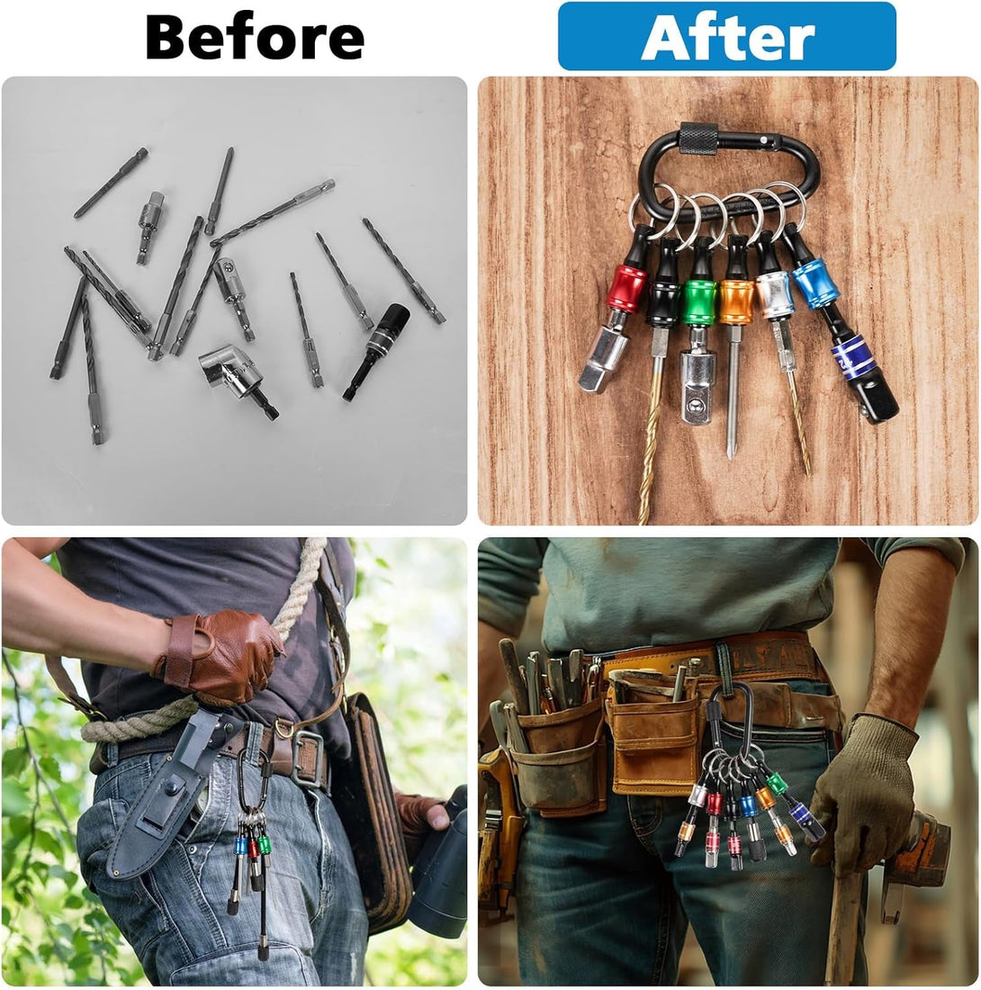 12PCS Bit Holders 1/4 Socket, Hex Shank Screwdriver Bit Holder for Impact Driver Drill Bit Keychain Extension Bar Quick Release Easy Change, Screwdriver Bit Holders for Tools & Home Improvement Gift