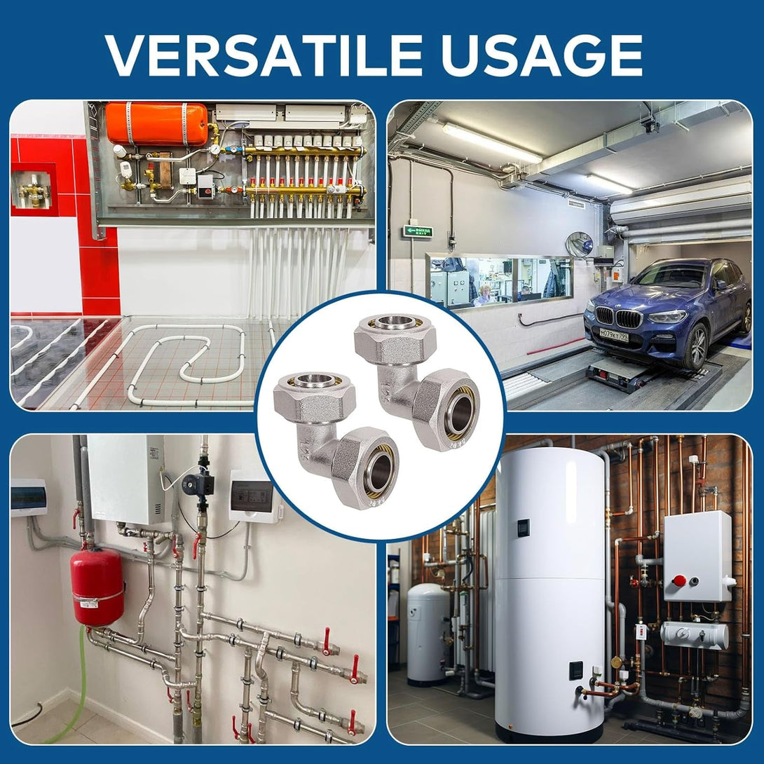 Air Hose Fittings Feanron Rapid Air System，2 Pack 200PSI,3/4 Nickel-Plated Brass Air Piping Fittings ，3/4 Airline Tubing Fittings for Shop Garage Compressed Air Line System Kit