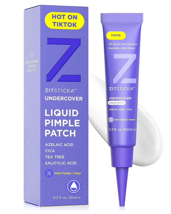 Zitsticka Liquid Pimple Patch - Invisible Pimple Patches for Face, FSA HSA Eligible Pimple Cream, Salicylic Acid Spot Cover for Face, Liquid Pimple Patch Large & Clear Fits to Makeup (0.3Oz, 10Ml)