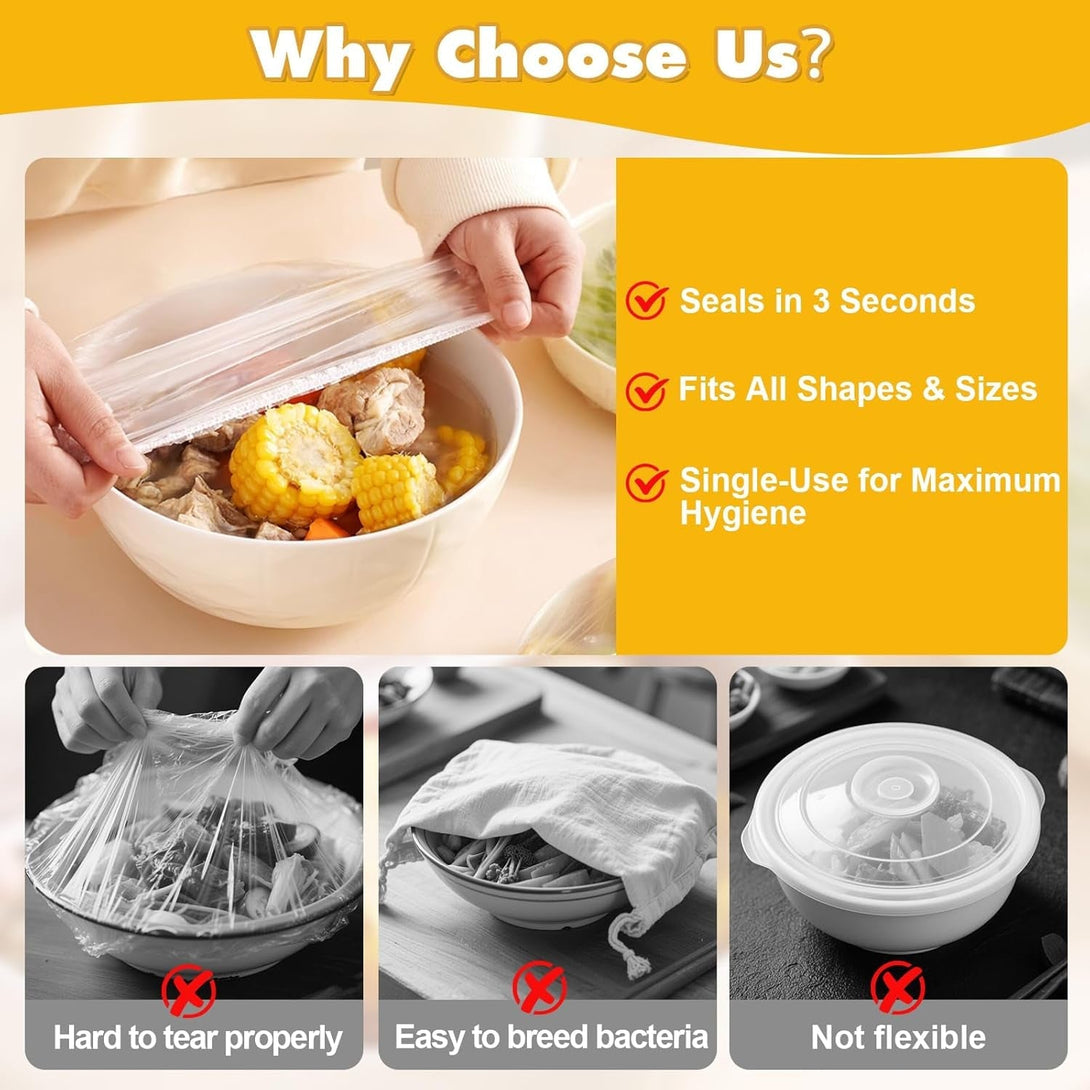 150PCS Plastic Bowl Covers for Banneton Bread Proofing Basket Fit up to 12" Bowls, for Sourdough Bread Baking Supplies, Bread Proofing，Leftovers,Outdoor Use, Dust-Proof Food Storage Covers