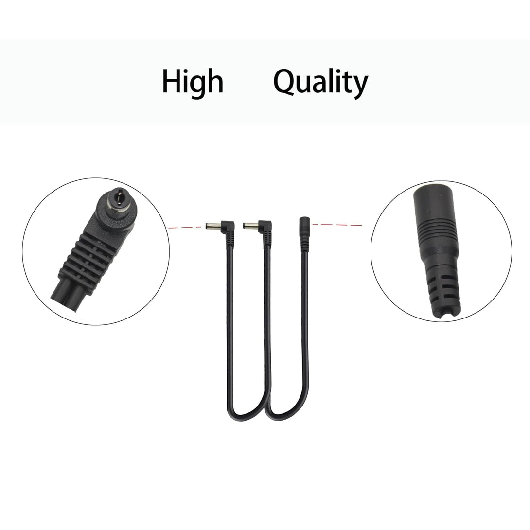 1 to 2 Way Daisy Chain Guitar Effect Pedal Power Supply Splitter Adapter Cable - Black (2PCS)