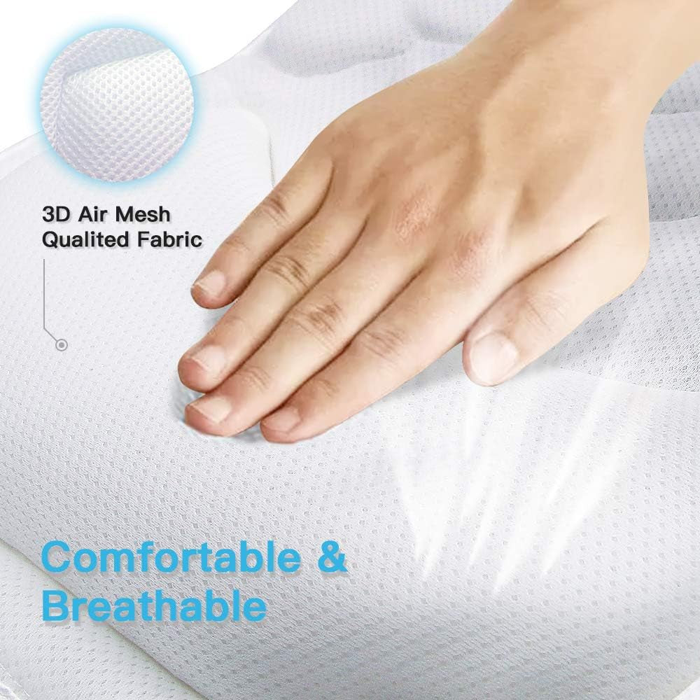 Bathtub Spa Pillow Bath Pillows for Tub, with Non-Slip 8 Large Strong Suction Cups, Free Machine Washable Bag