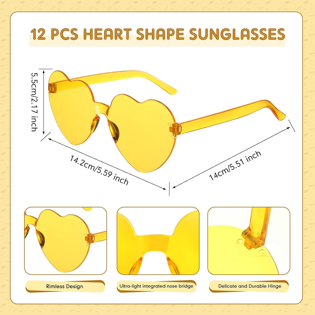 Mepase 24 Pcs Beads Necklaces and Heart Sunglasses 80S Accessories for Adults Wedding Graduation Summer Party Favor