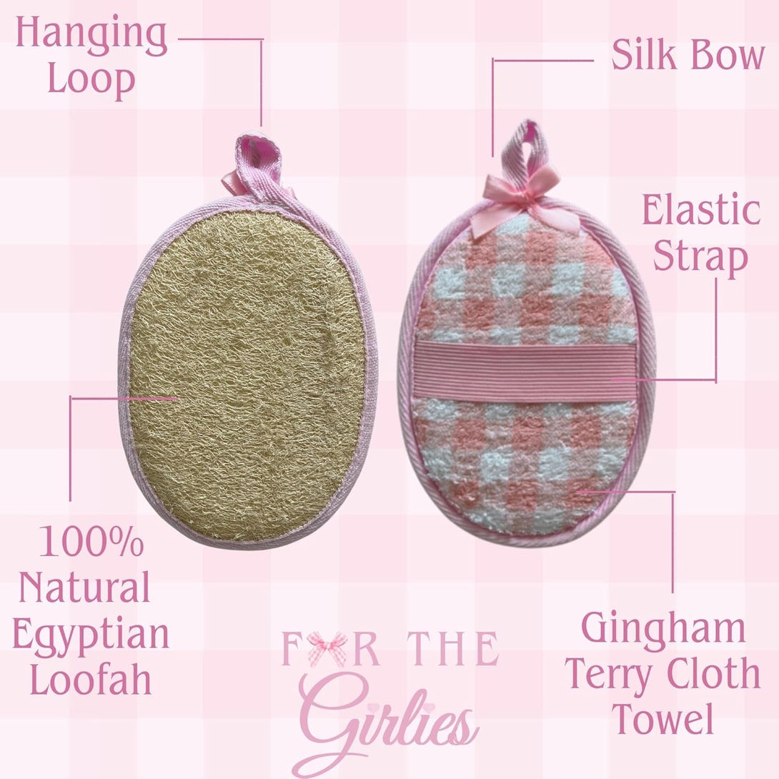Natural Loofah Exfoliating Body Scrubber for Women Made with Natural Egyptian Loofa Sponge, Bath Shower Luffa Lufa for Face and Body. Exfoliator Scrub Pads