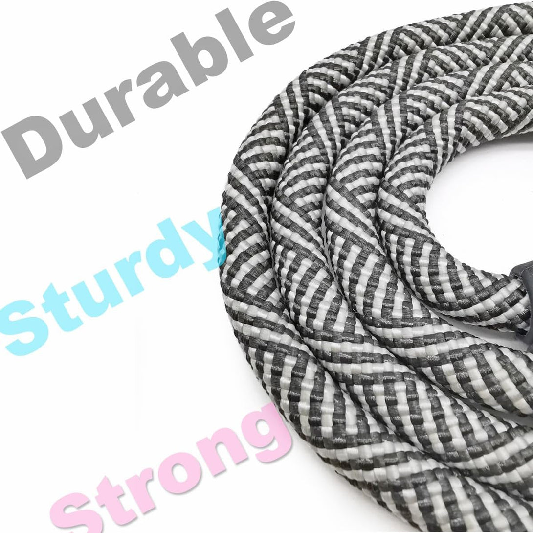 5 FT Double Dog Leash Coupler, Extension Rope for Two Dogs Walking, No Tangle Dual Strong Dog Lead Splitter, for Large Strong Medium Dogs (3/8" X 1.5M -Black)