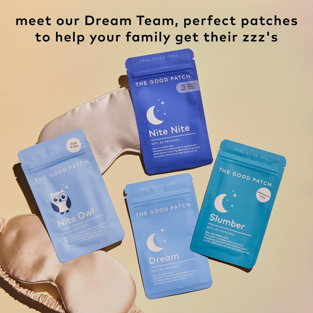 The Good Patch Slumber Sleep Patch Support, Melatonin Free, Sustained Release, Natural Patch with L-Theanine, Magnesium, Tart Cherry Extract, Plant Powered Wearable Wellness (4 Count (Pack of 2))