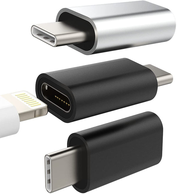 3 Pack USB C Male to Lightning Female Adapter, Compatible with Iphone 12, 11 Pro Max, Ipad Air, Samsung Galaxy Note S20, S21 - DURABLE & CONVENIENT