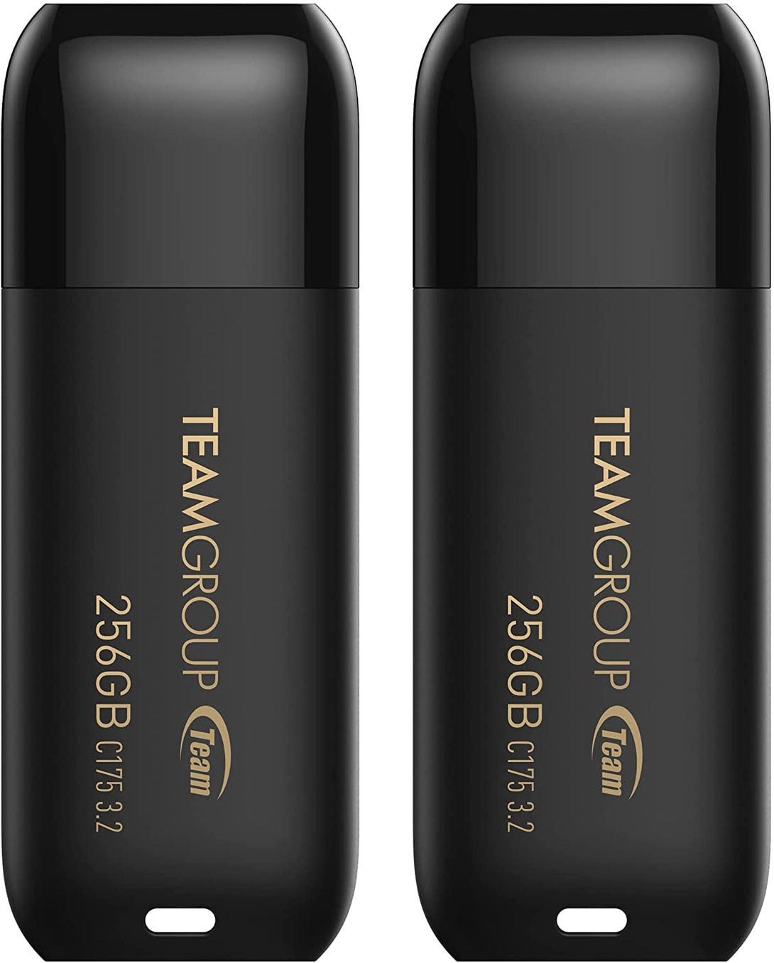 TEAMGROUP C175 256GB 2 Pack USB 3.2 Gen 1 (USB 3.1/3.0) Read 100Mb/S Flash Thumb Drive, External Data Storage Memory Stick Compatible with Computer/Laptop Matte Black TC1753256GB22
