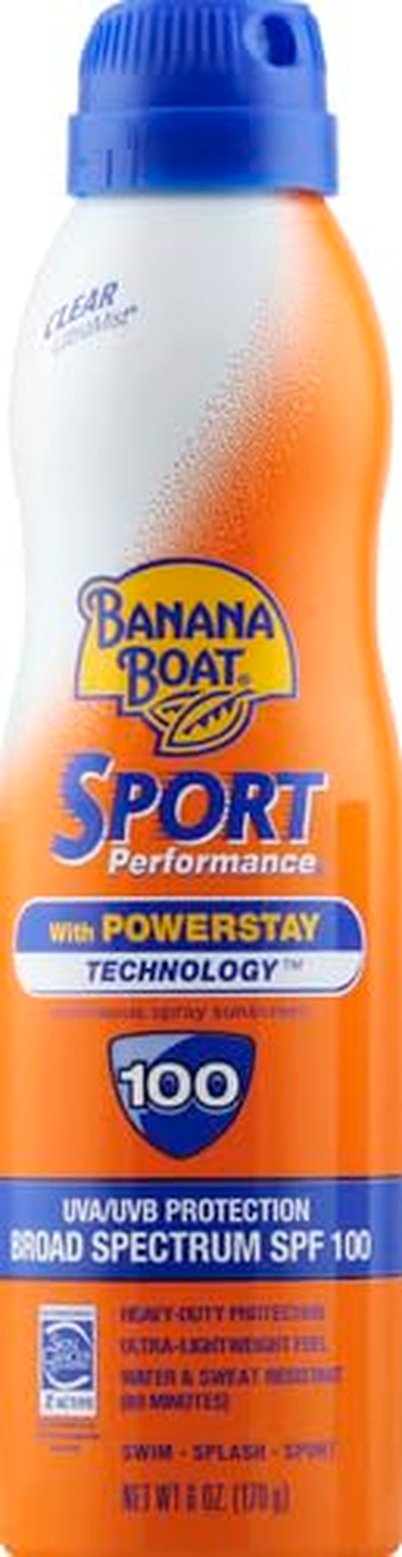 Banana Boat Sport Ultra SPF 100 Sunscreen Spray, 6Oz | Sport Sunscreen Spray SPF 100, Banana Boat Sunscreen SPF 100 Spray, High SPF Sunscreen, Water Resistant Sunscreen, 6Oz
