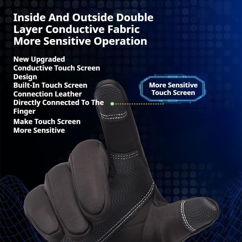 10℉ Winter Gloves Men Women Warm Glove Touch Screen for Cycling Running Fishing Driving Hiking Skiing Cold Weather
