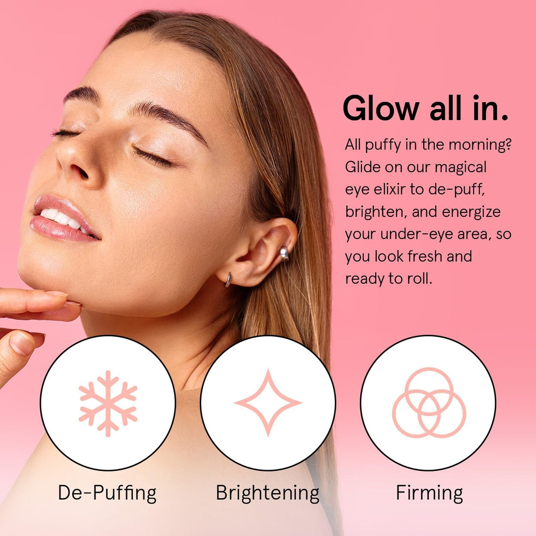 Grace & Stella under Eye Brightener Roller - Retinol & Caffeine Eye Serum for Puffiness, Dark Circles, Fine Lines & Wrinkles - Hydrating & Smoothing - Vegan Cruelty-Free Skincare (15Ml / 0.51 Fl Oz)