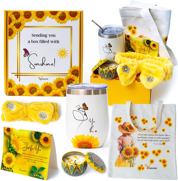 Get Well Gifts for Women,Sunflower Gifts for Women Birthday,Surgery Recovery Gifts,Feel Better Soon Care Package,Thinking of You