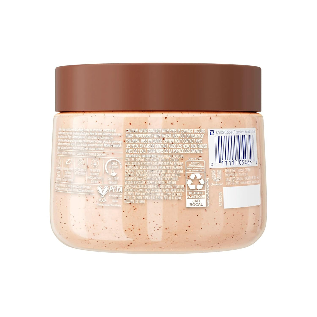 Dove Brown Sugar and Coconut Body Scrub Exfoliates and Deeply Nourishes for Smooth, Radiant Skin 15Oz