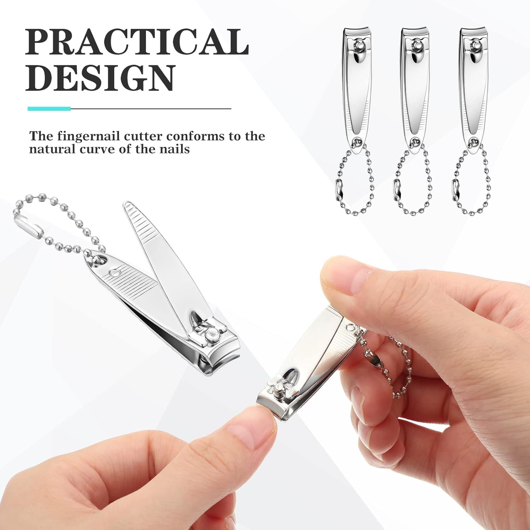 200 Pieces Nail Clippers Bulk Stainless Steel Fingernails Cutters Pointed Toenai