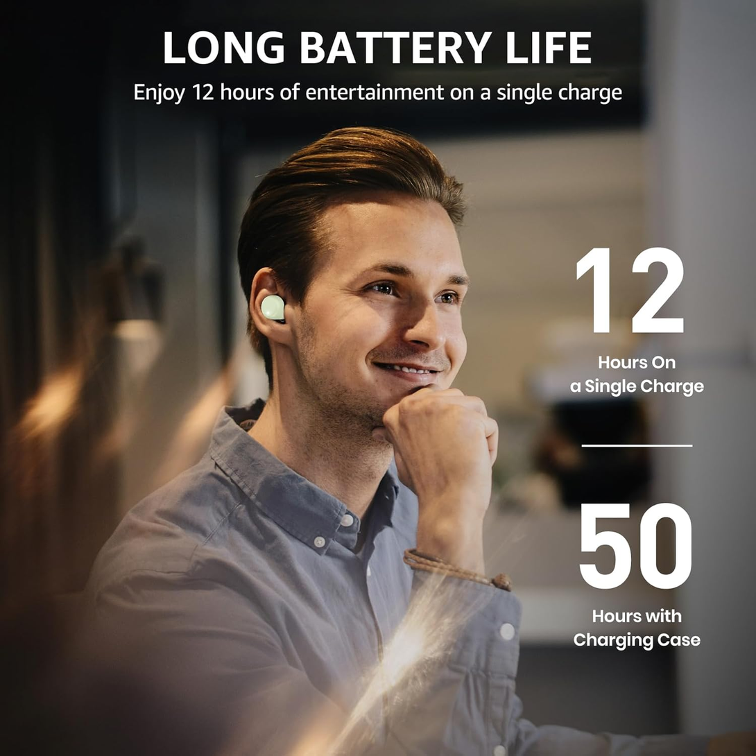 TOZO T6 (Ergonomic Edition) Wireless Earbuds Bluetooth 5.3 Headphones, Ergonomic