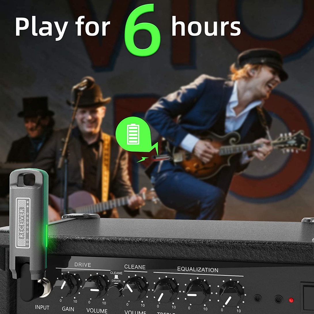 1 Key to Switch Wireless Guitar System Wireless Guitar Transmitter Receiver for 