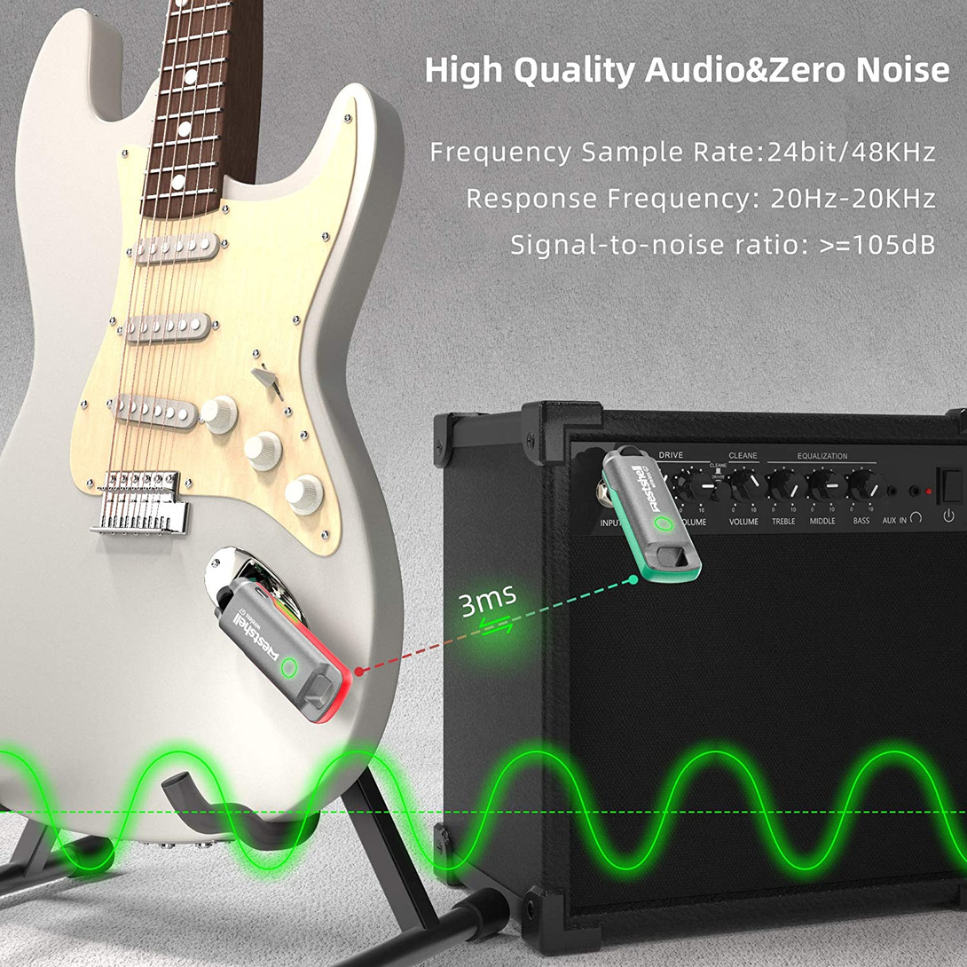1 Key to Switch Wireless Guitar System Wireless Guitar Transmitter Receiver for 