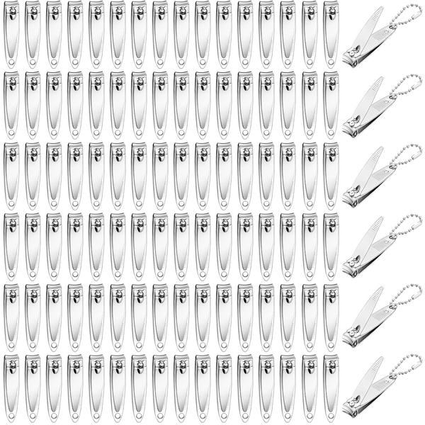 200 Pieces Nail Clippers Bulk Stainless Steel Fingernails Cutters Pointed Toenai