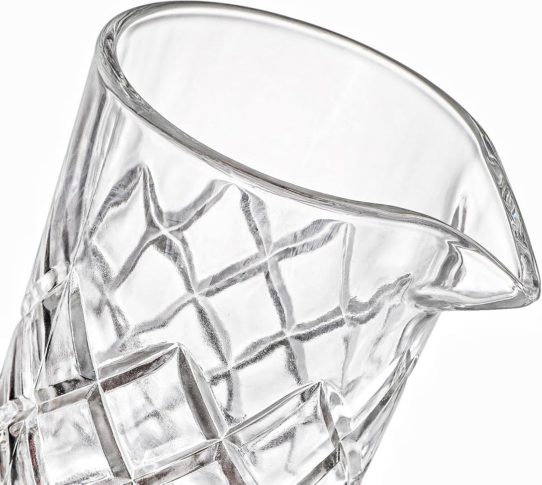 Tebery Seamless Crystal Cocktail Mixing Glass for Stirring Drinks, 16Oz Thick Bottom Bar Mixing Pitcher, Stirring Glass Drink Maker for Bar, Bartenders