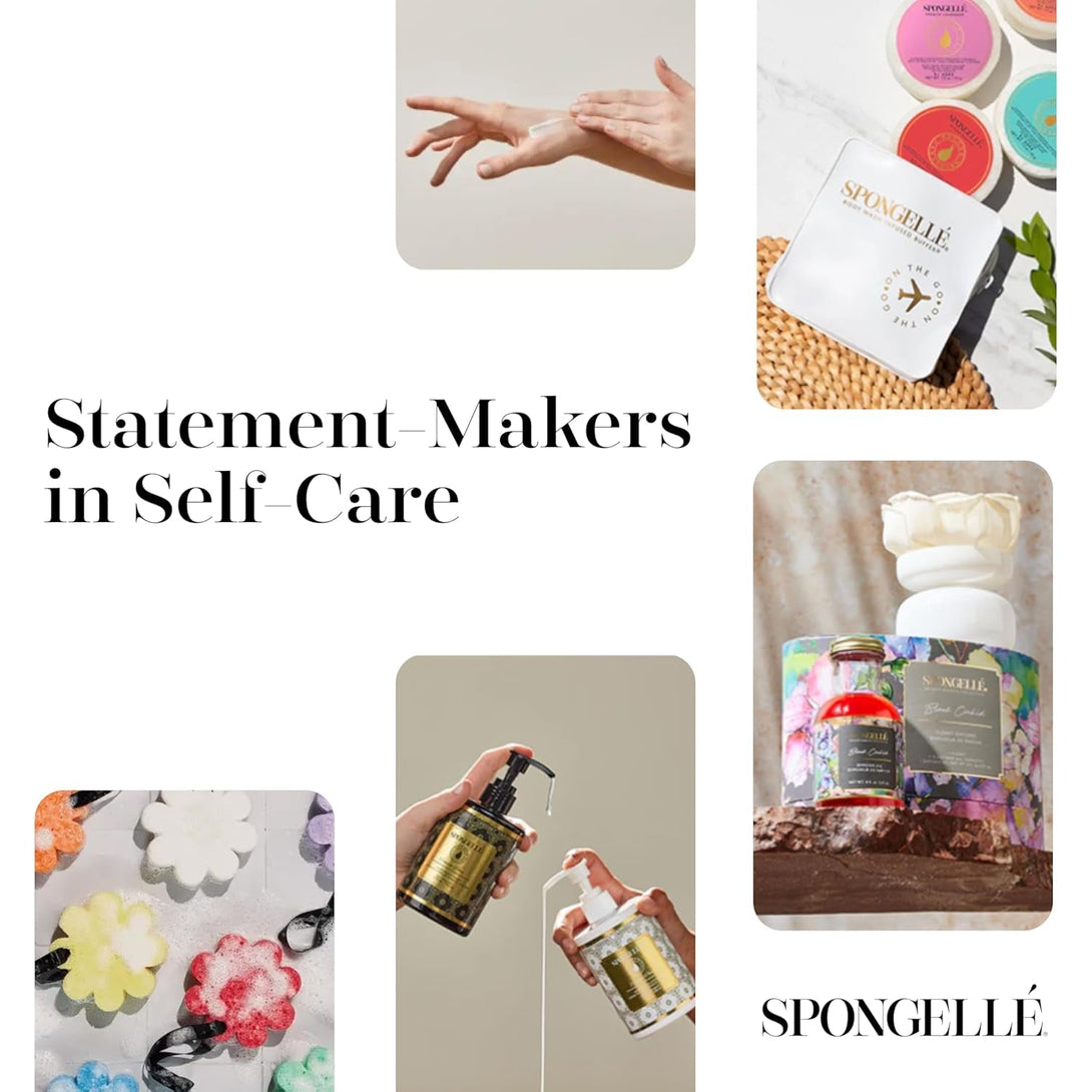 Spongelle Grapefruit Cassis Wild Flower Loofah Body Scrubber | Bath & Shower Loofah for Women | Body Scrubber Exfoliator with Body Wash Infused Sponge | 14+ Uses | Zesty Grapefruit, Cassis & Vanilla