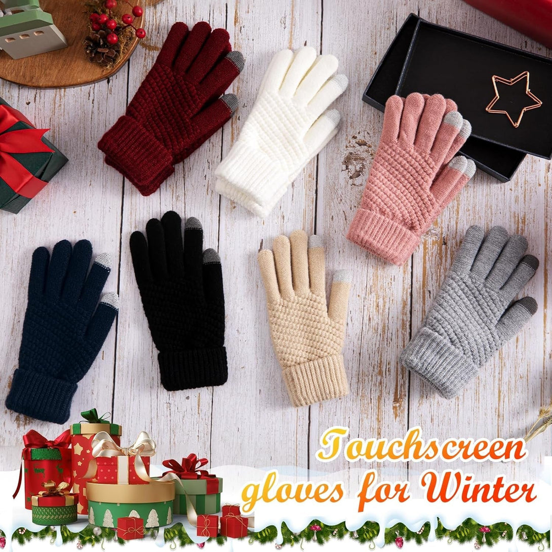 Premillow Winter Gloves for Women - Warm Knit Gloves with Elastic Cuff for Cold Weather, Touchscreen Compatible