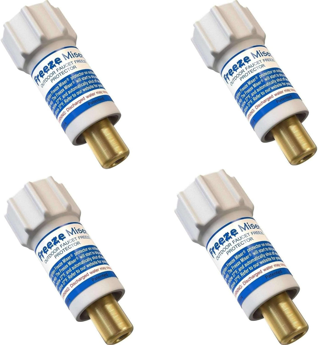 The Freeze Miser® -4 Pack- Outdoor Faucet Freeze Protection | Durable Replacement for Faucet Covers for Winter - Freeze Proof Outdoor Faucet Protector - Low Maintenance & Easy to Install - Saves Water