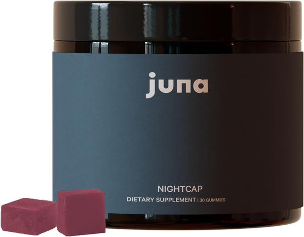 Juna Nightcap Sleep Gummies – Sugar-Free, All-Natural Sleep Aid with Low-Dose Melatonin, Tart Cherry, GABA, Magnesium, Chamomile & Passionflower – 30 Servings