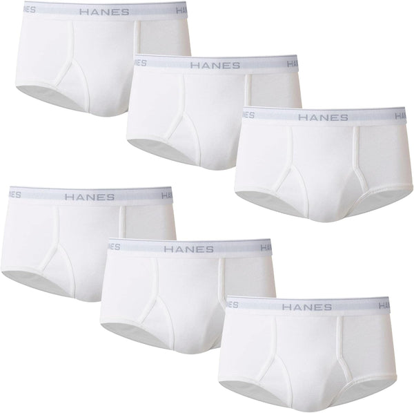 Hanes Men'S Moisture-Wicking Cotton Briefs, Available in White and Black, Multi-Packs Available