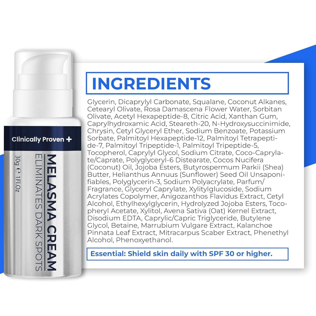 Melasma Treatment for Face - Melasma Cream & Age Spot Remover for Skin Discoloration, Post-Blemish Marks, Scars & Spots | Dark Spot Remover for Face & Body