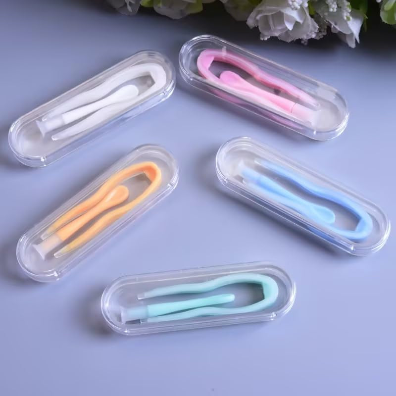 1 Pc Contact Applicator,Inserter+Tweezer with Soft Tip,Contact Lens Remover Tool,For Contact Lens Cases Health and Household Contact Lens Care(Blue)