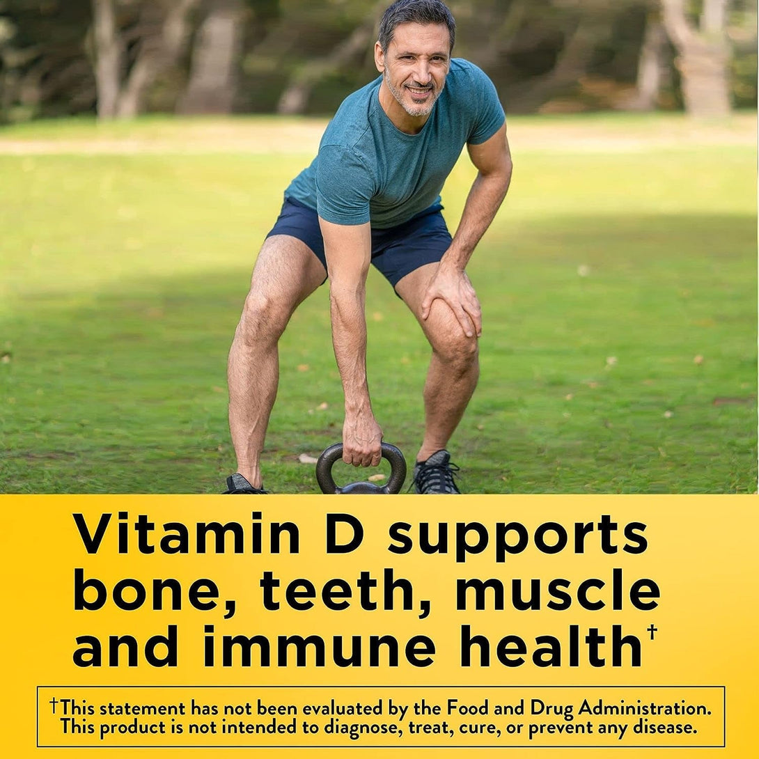 Nature Made Vitamin D3 K2, 5000 IU (125 Mcg) Vitamin D, Dietary Supplement for Bone, Teeth, Muscle and Immune Health Support, 30 Softgels, 30 Day Supply