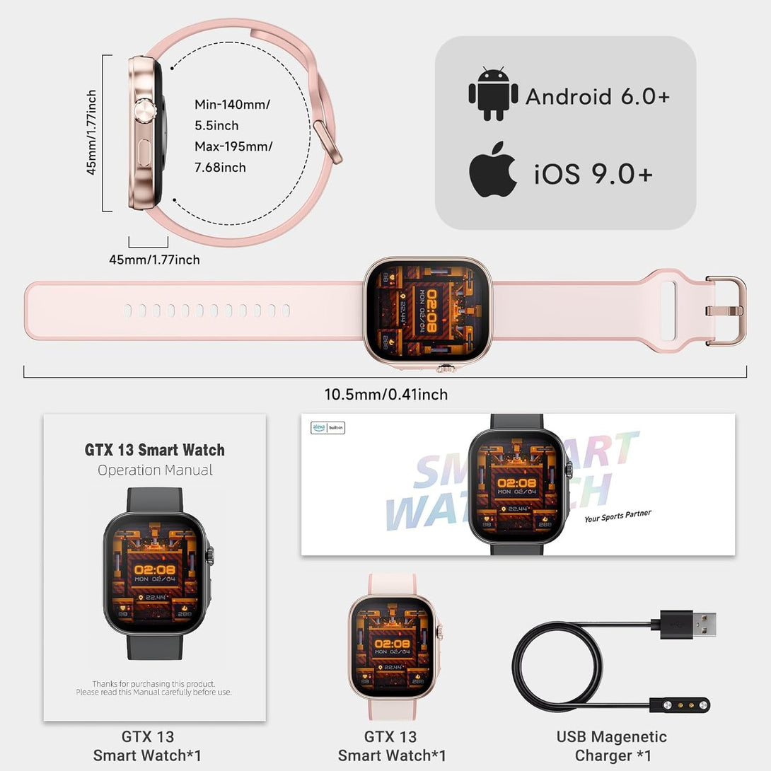 Smart Watch for Women, 1.99" AMOLED Display Fitness Tracker,Smartwatch(Answer/Make Calls), IP68 Waterproof 100+ Sport Mode Activity Tracker, Heart Rate Sleep Monitor, Ios Android Compatible