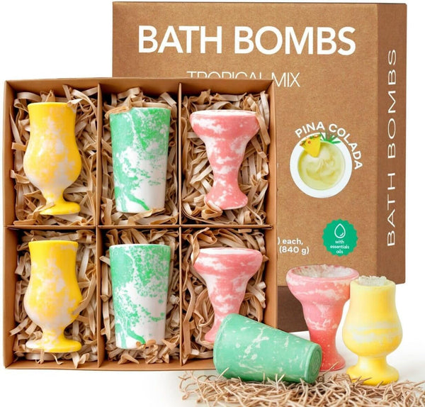 Bath Bombs Gift Set for Women â€“ XL Bubble Bath Bombs for Relaxation, Aromatherapy Spa Gifts â€“ Fizzies with Essential Oils for Sensitive Skin â€“ Shower Bombs, Individually Wrapped â€“ Teens, Adults, Girls