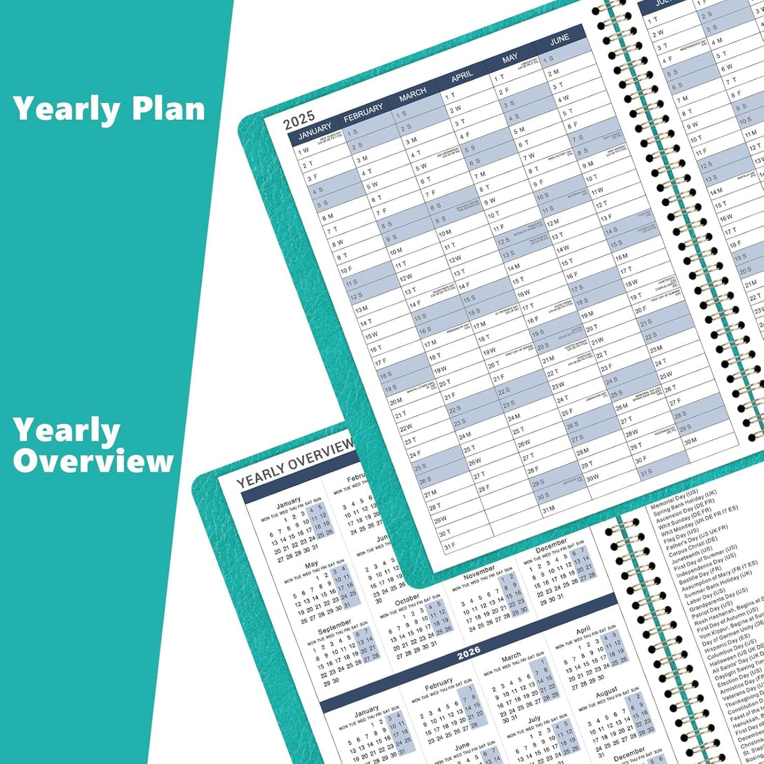 2025-2026 Weekly Appointment Book & Planner - Large 2025-2026 Daily Hourly Planner, JUL 2025 - JUN 2026, 8.5" X 11", Appointment Book with 15-Minute Interval, Thick Paper, Pocket, Turquoise