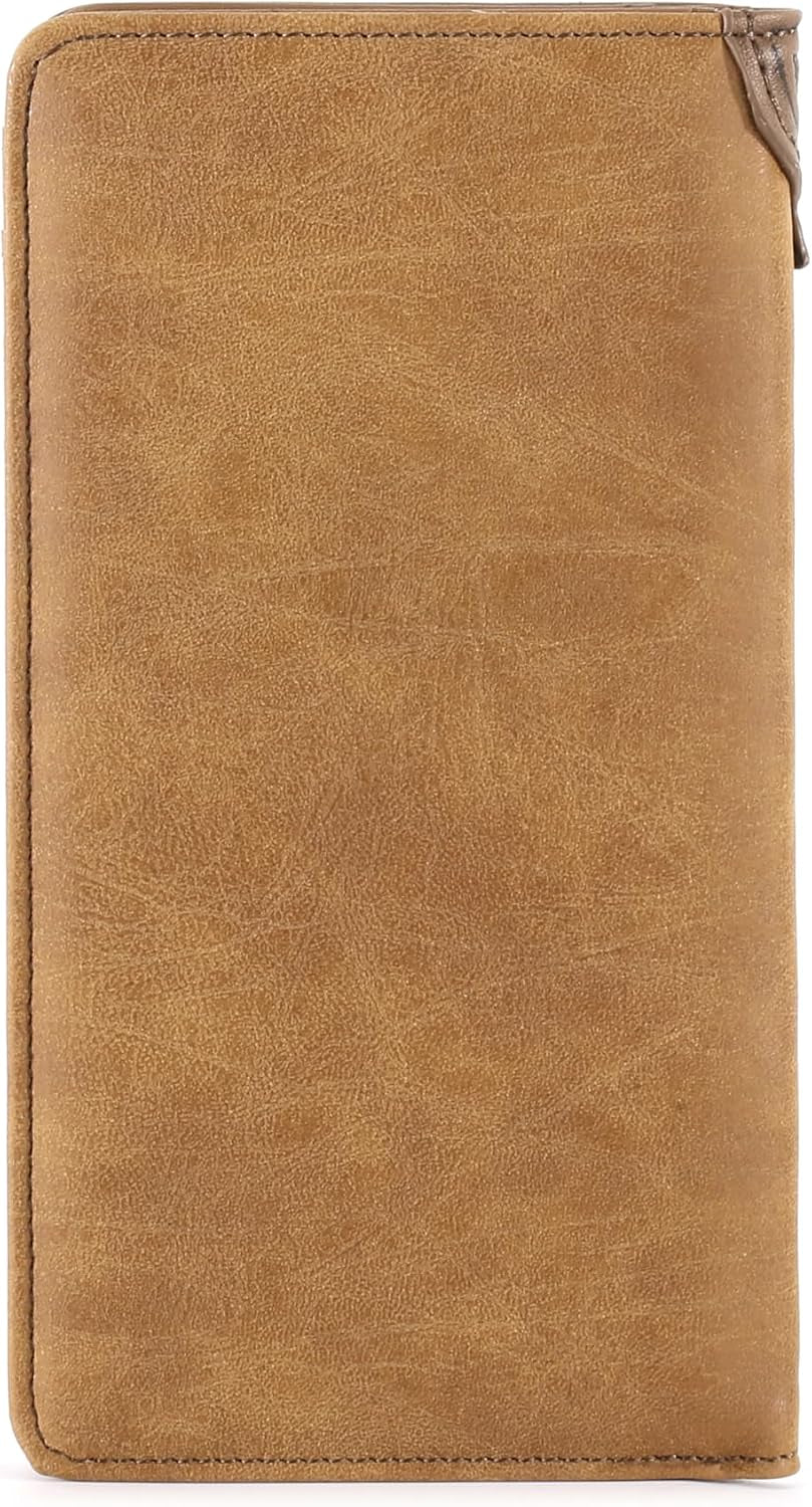 Montana West Western Wallet for Men Long Bifold Wallet with Card Slots RFID Blocking Cowboy Vintage Checkbook Wallet Gift for Men