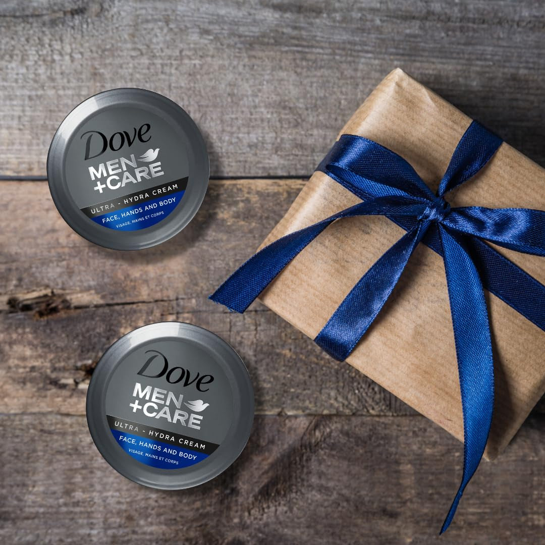 Dove Men+Care Ultra Hydra Cream, Face, Hands and Body Care, All Skin Types, 6 Pack of 2.53 Oz Each