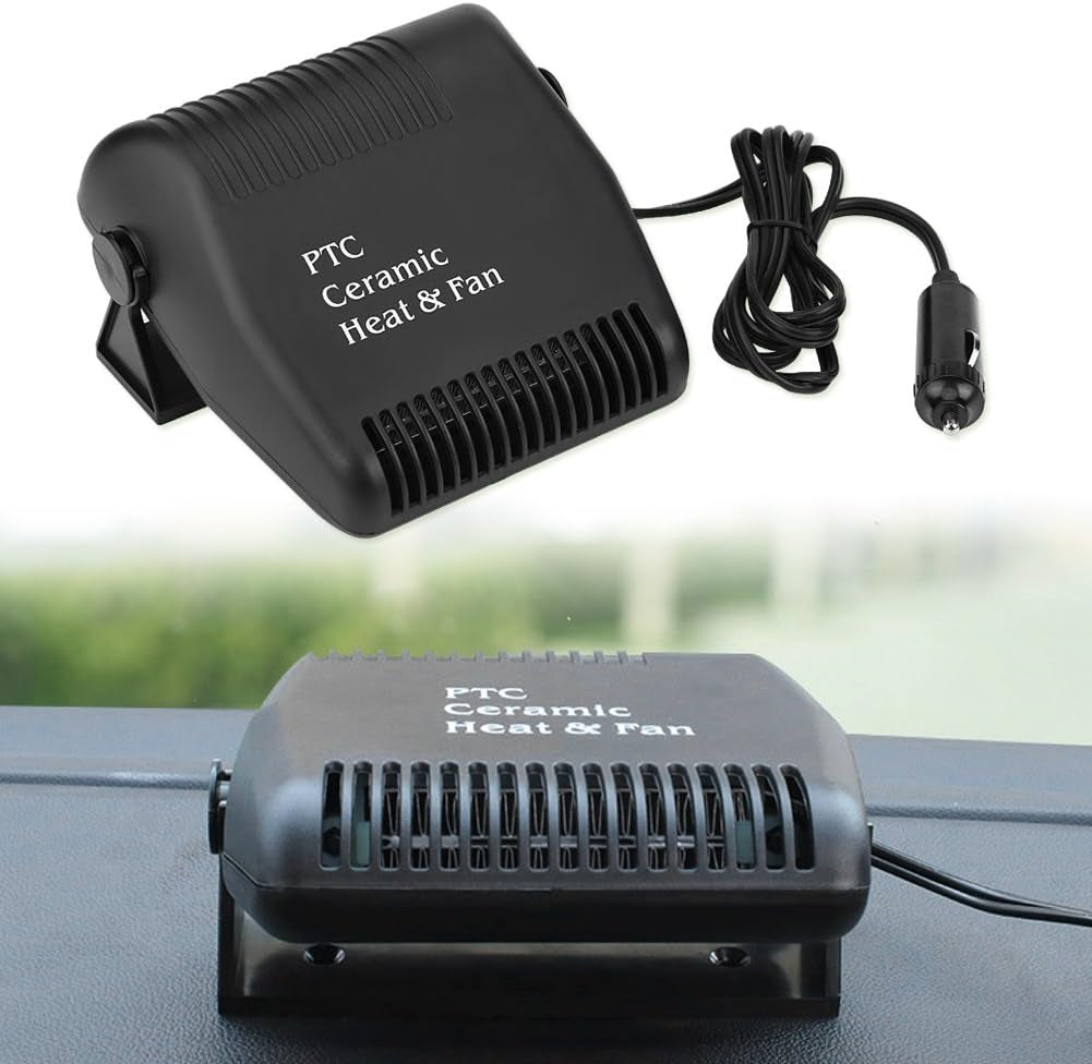 Car Heater Defroster,12V Cooling Fan Heater 2 in 1 Portable Fast Heating Low Noise Car Ceramic Heating Windshield Defroster Demister